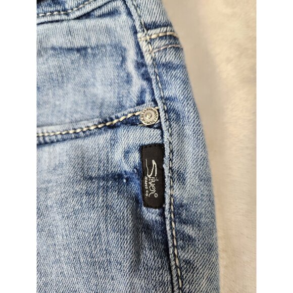 Silver Jeans Womens 32"x30.5" Elyse Slim Boot Cut Pants Stretch Blue Denim - Picture 5 of 16